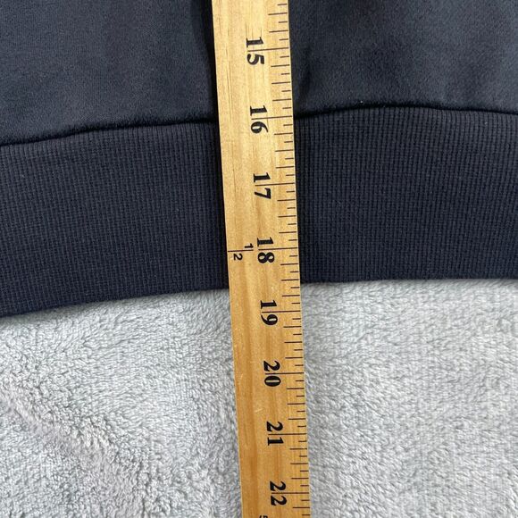 Magnlens Cropped Hoodie Women's Small Black Cotton Stretch Ribbed Logo Pullover - Picture 10 of 13